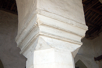 Capital of a pillar at the west end of the south arcade May 2011